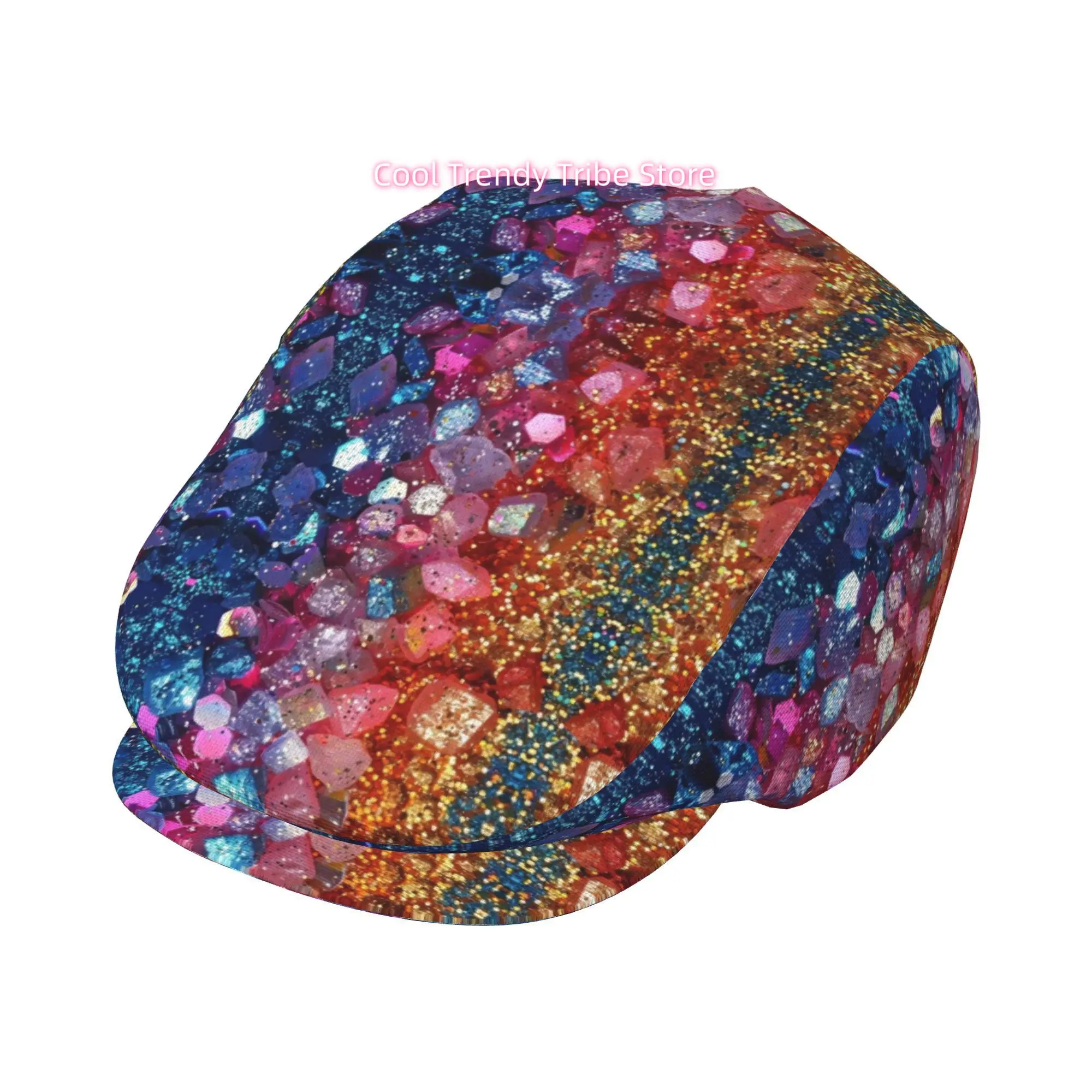 Brightly Colored Patterns 1pc All-over Print Flat-top Hats for Men and Women, Newsboy Caps, Berets, Irish Hats, Driver Caps, Men