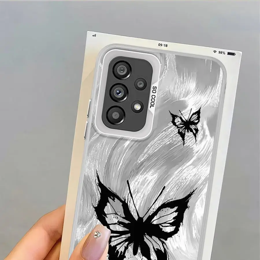 Case for Samsung Galaxy S20 Plus S21 S25 Note 20 Ultra S23 S23 S24 FE S22 Back Phone Cover INS Retro Butterfly