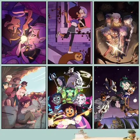 1pc Anime The Owl House Poster Self-adhesive Art Waterproof Paper Sticker Coffee House Bar Room Wall Decor