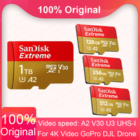 Original Extreme Micro SD Cards A2 Memory Card V30 U3 Flash Card 64GB 32GB A1 TF Cards 128GB 256GB Memory Microsd For DJI drone