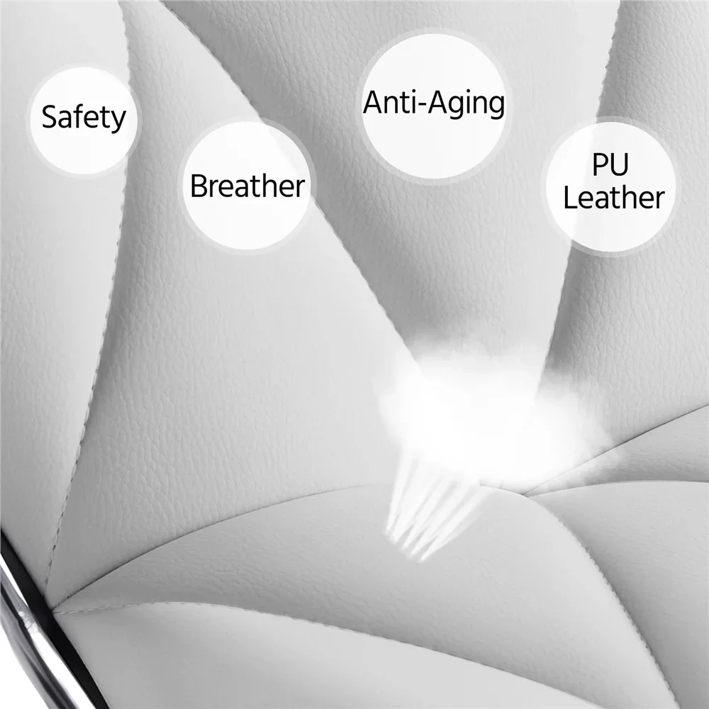 Alden Design Verstelbare Midback Faux Lederen Barkruk, Set Van 2