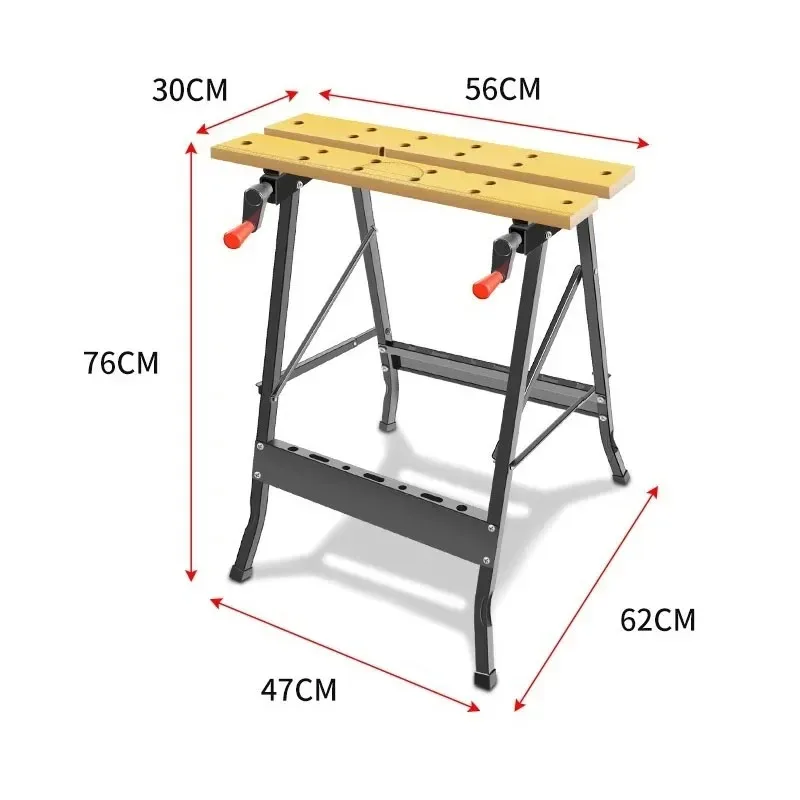 Multifunctional Carpentry Workbench Folding Woodworking Table Saw Household Portable Combined Tool Decoration Wood Working Table