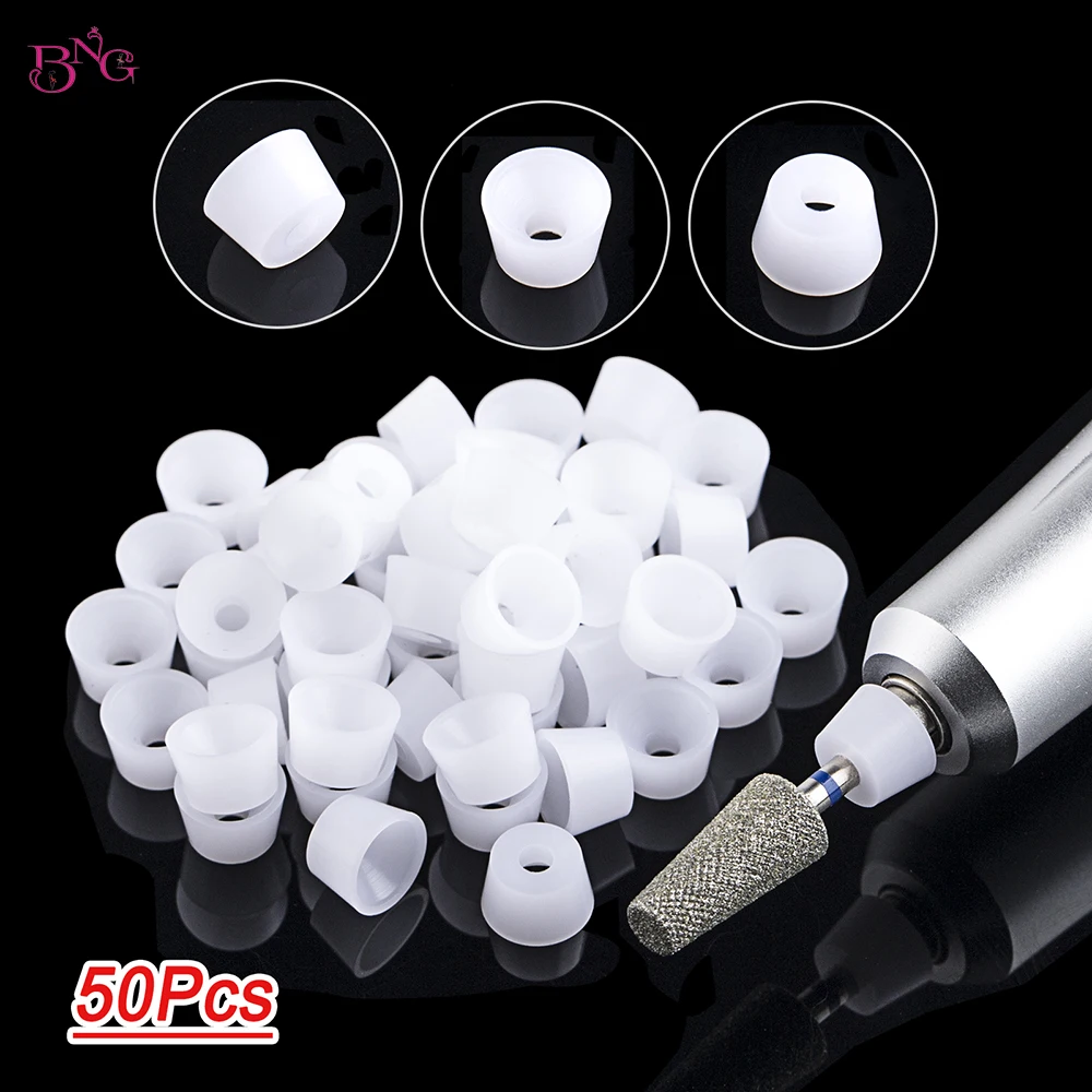 50pcs Nail Drill Plastic Protection Caps Used on 3/32