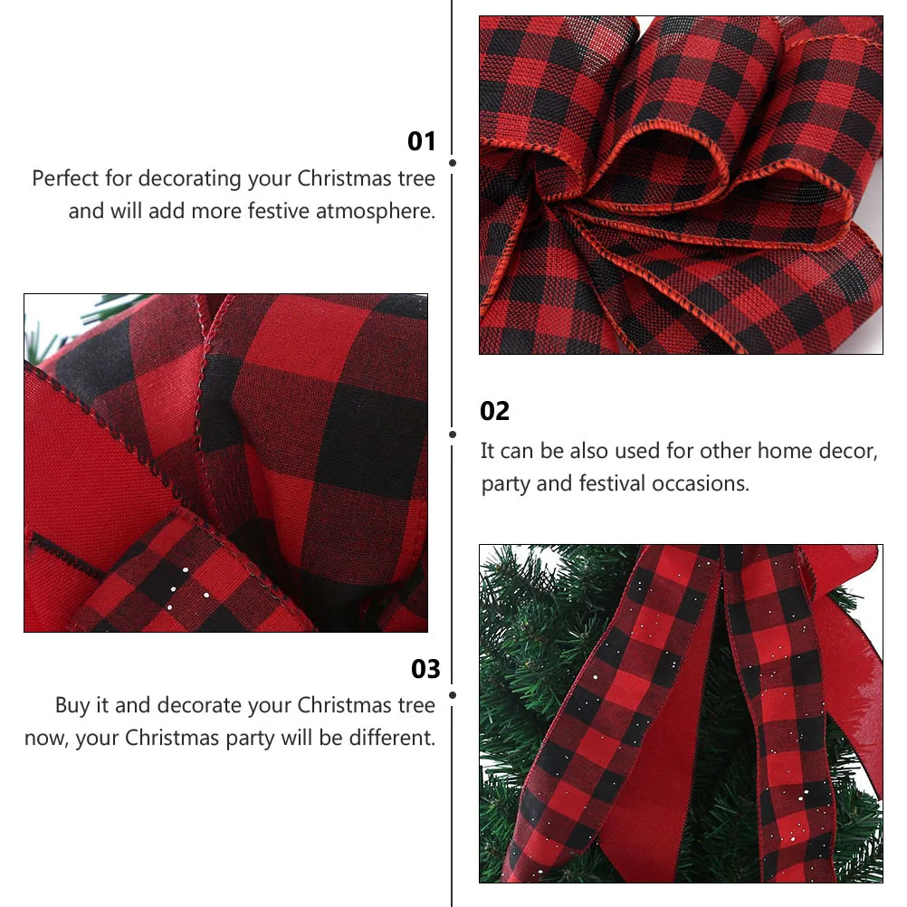 

1Pcs Christmas Tree Topper Bowknot Elegant Red Bow Tie Treetop Decor for Home Party Xmas Tree Decoration Christmas Ornament