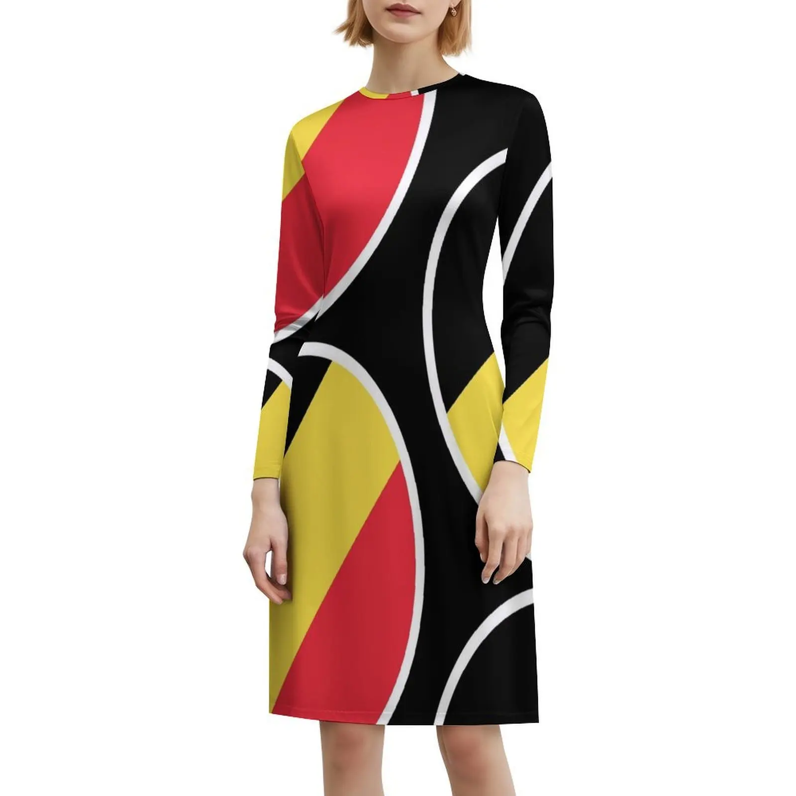 ملصقات ومنتجات هدايا العلم البلجيكي (Gf) فستان بوهو شيك أنيق موضة شاطئ حفل زفاف ثوب العلم البلجيكيين Drapeau #6