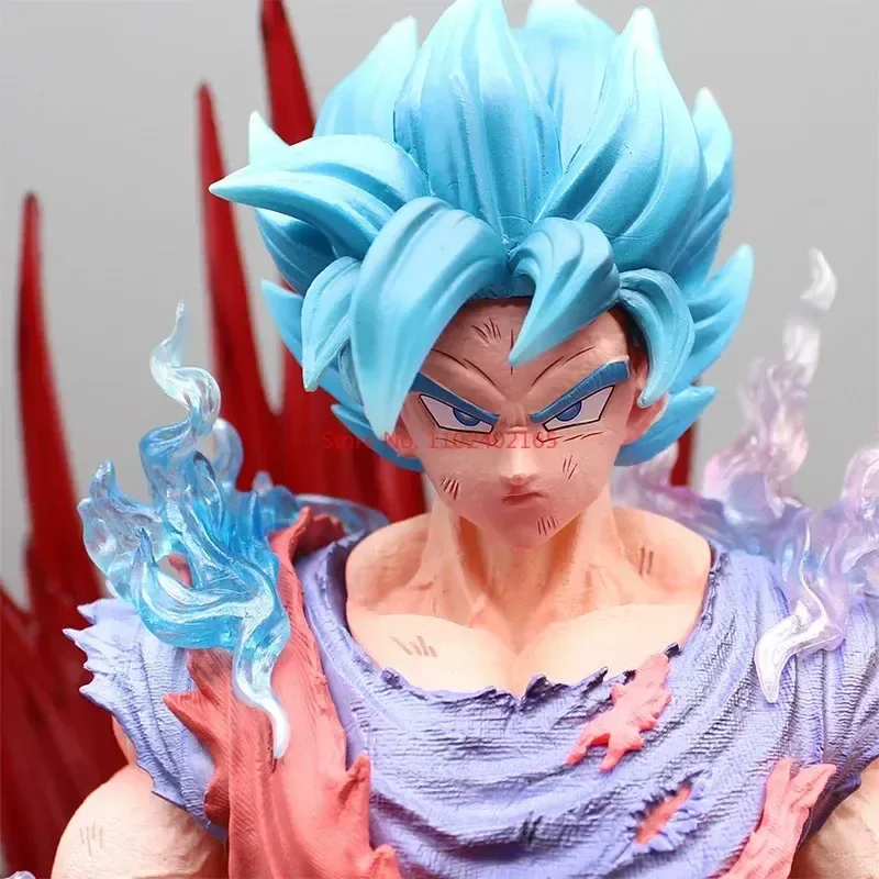 Dragon Ball Nowa 43cm Figurka Anime Gk Blue World King Fist Sun Wukong Super Saiyan Action Doll Model Collection Ozdoby Prezent