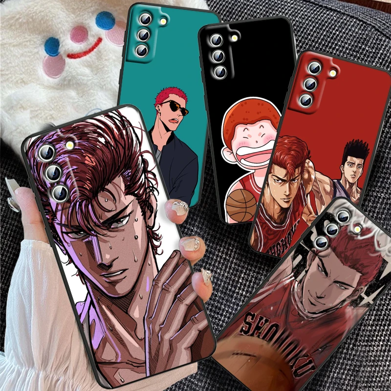 Anime S-Slam D-Dunk Sakuragis For Samsung Galaxy S24 S23 S22 S21 S20 FE S10 S10E Plus Ultra Pro Lite 5G Black Funda Phone Case