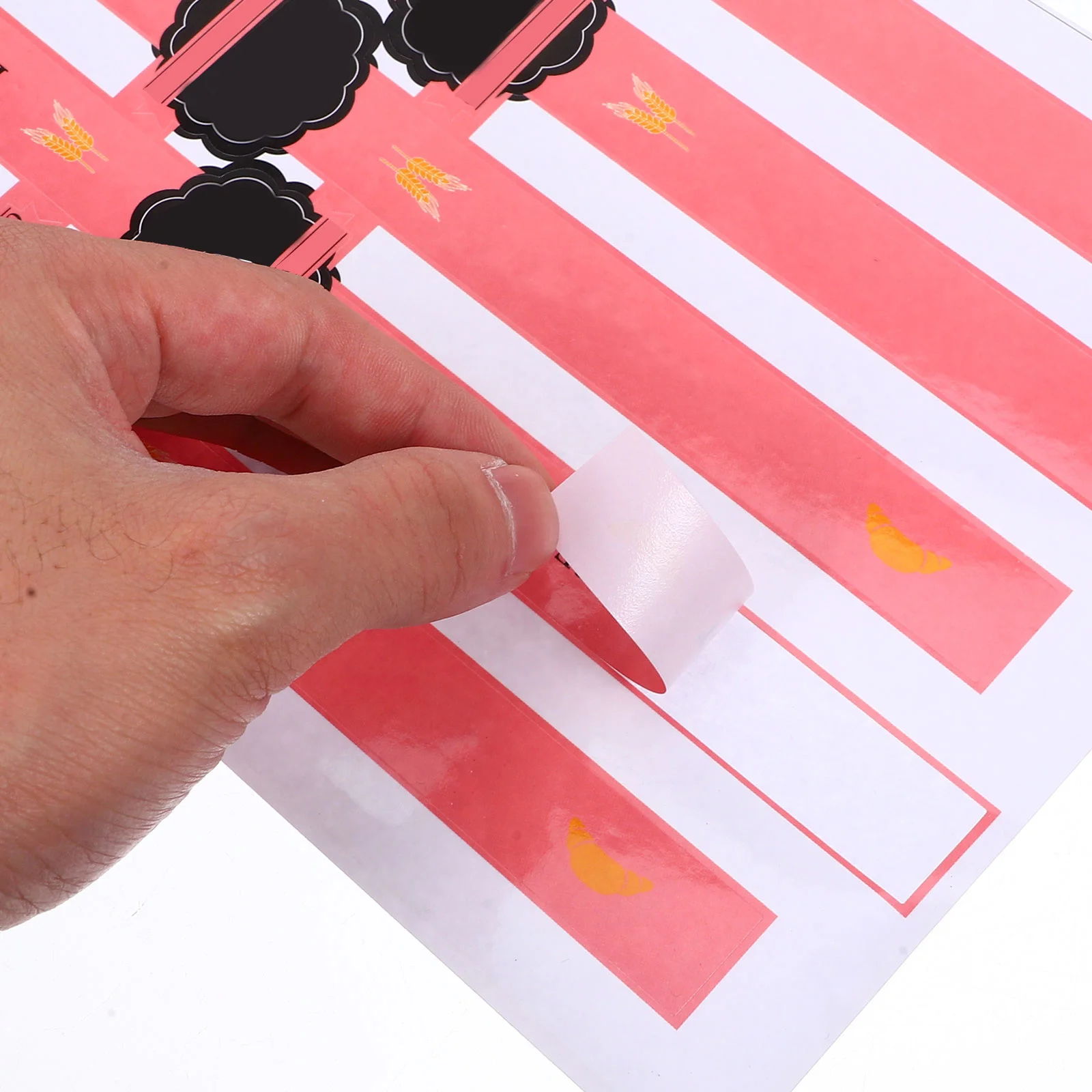 100pcs Self-Adhesive Sealing Stickers Long Strip Shape For Gift Box Cake Packaging Baking Bakery Treat Bag Envelope Label