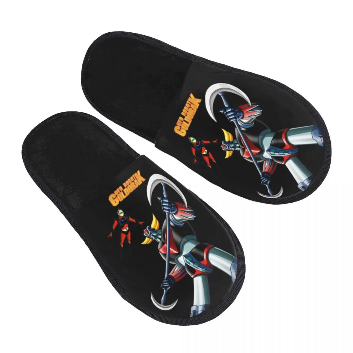 Custom Women UFO Robot Goldrake House Slippers Soft Warm Grendizer Anime Manga Memory Foam Fluffy Slipper Indoor Outdoor Shoes