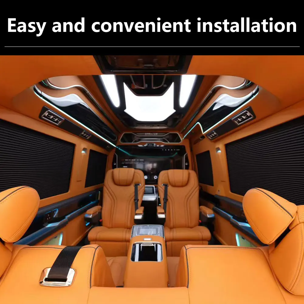 For  Sprinter Interior Seat Modification Custom Split Sofa Bed with Electric Leg Rest and Small Table
