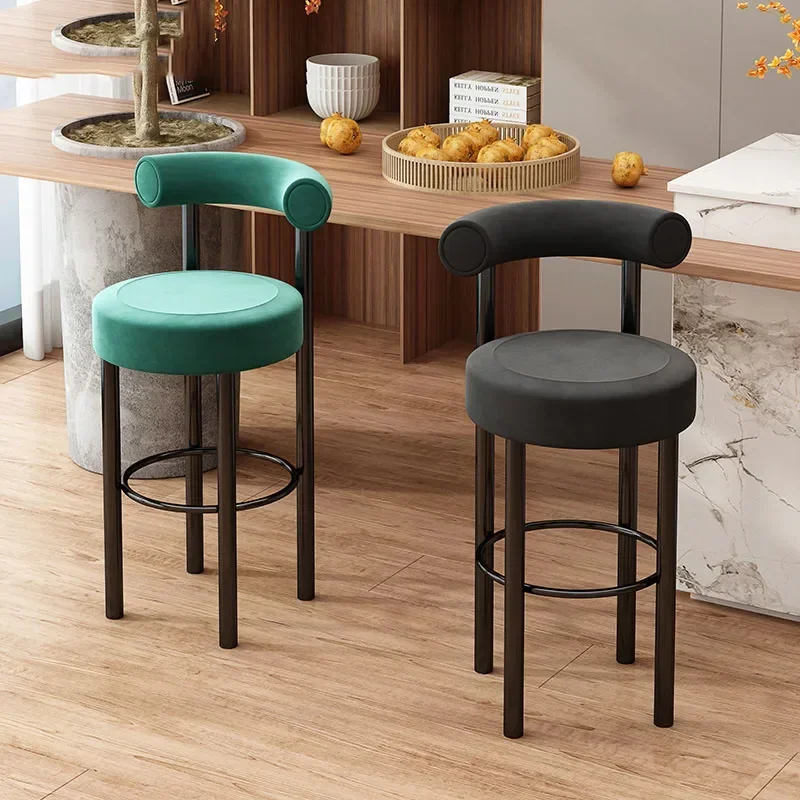 Bar Chair Kitchen Dining Chairs Stools Modern Design Counter Stool Velvet High Table Luxury Acrylic Pink Swivel Mesas Furniture