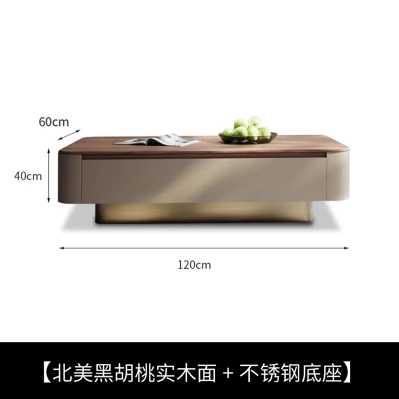 Walnut solid wood coffee table living room 2025 new light luxury high-end atmospheric TV cabinet combination