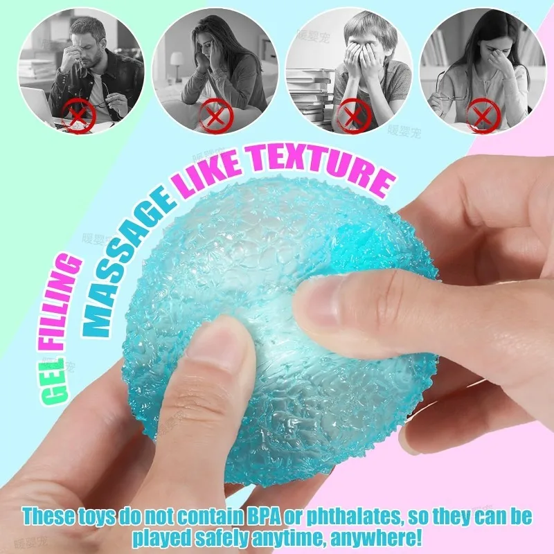 Multicolor Ice Ball 6cm Fun Squeeze Toy Cute Halloween Christmas Gift Soft Pop & Pinch Sensory Fidget Toys for Stress Relief