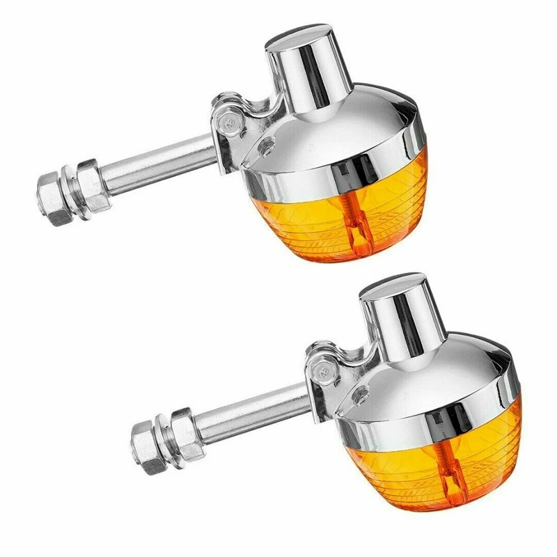 4Pcs Amber Chrome Bulletturn Signal Lights Indicator For Chopper Bobber