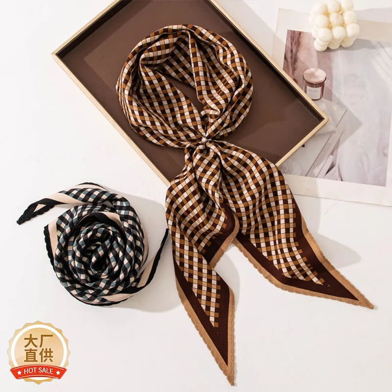 

Lace Printed Wool Scarf New Diamond-Shaped Tongqin Versatile Casual Elegant High Sense Bib Shawl