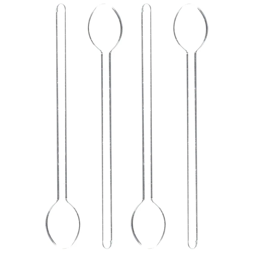 

4 Pcs Long Handled Glass Spoon Cooking Utensils Bracket Coffee Stirrer Stirring Spoons