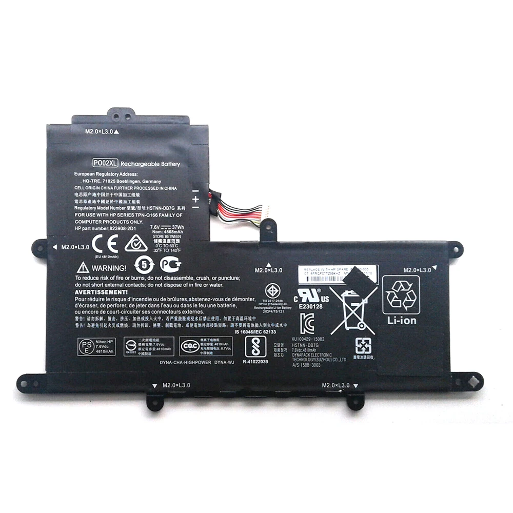 Imagem -05 - Original Genuíno Po02xl 7.6v 37wh Bateria do Portátil para hp Stream 11-r 11-ah 11-ak 11-y 11 Pro g2 g3 g4 g5 Novo