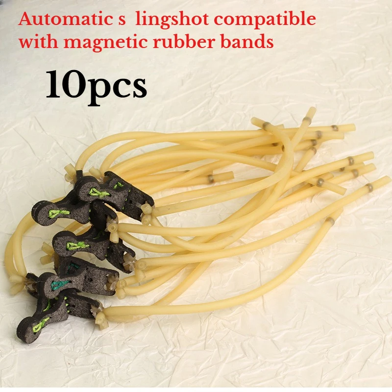 10PCS Continuous Suction Steel Ball Magnetic Pull Ring Round Rubber Band 1636 Outdoor Hunting Accessories