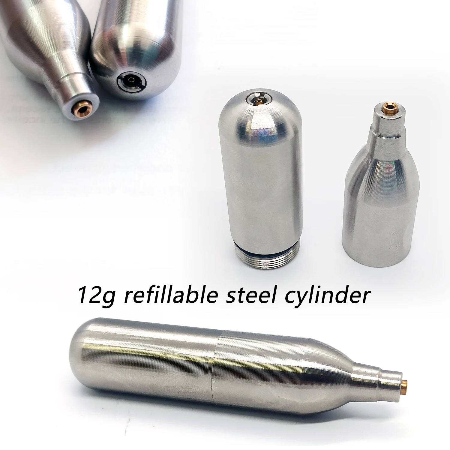 CNC 비나사형 12g CO2 카트리지 리필 도구 야외용 소다 타이어 팽창 구명조끼용 304 스테인레스 스틸 15MPa 어댑터