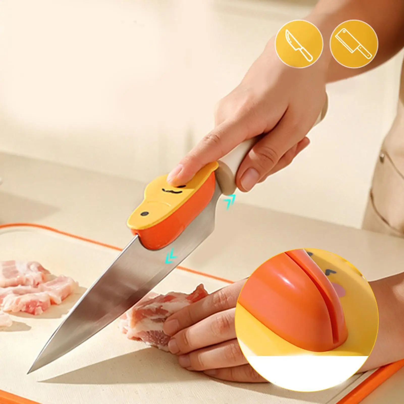 Duck Shape Magnetic Finger Guard, Silicone Anti-Slip Kitchen Chopping Aid, Hand Protector for Cutting Meat, Vegetables & Bones