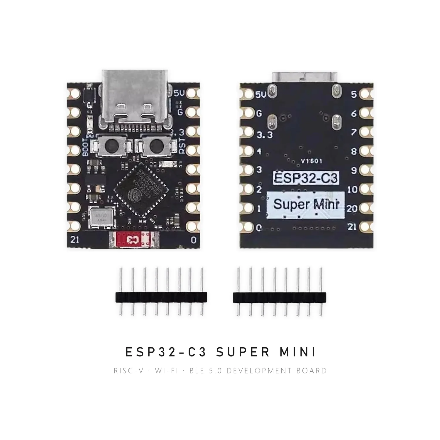 ESP32-C3 SuperMini Development Board 4MB Flash WiFi BLE 5.0 RISC-V 160MHz 11 GPIO Type-C IoT Module for Arduino 1PCS