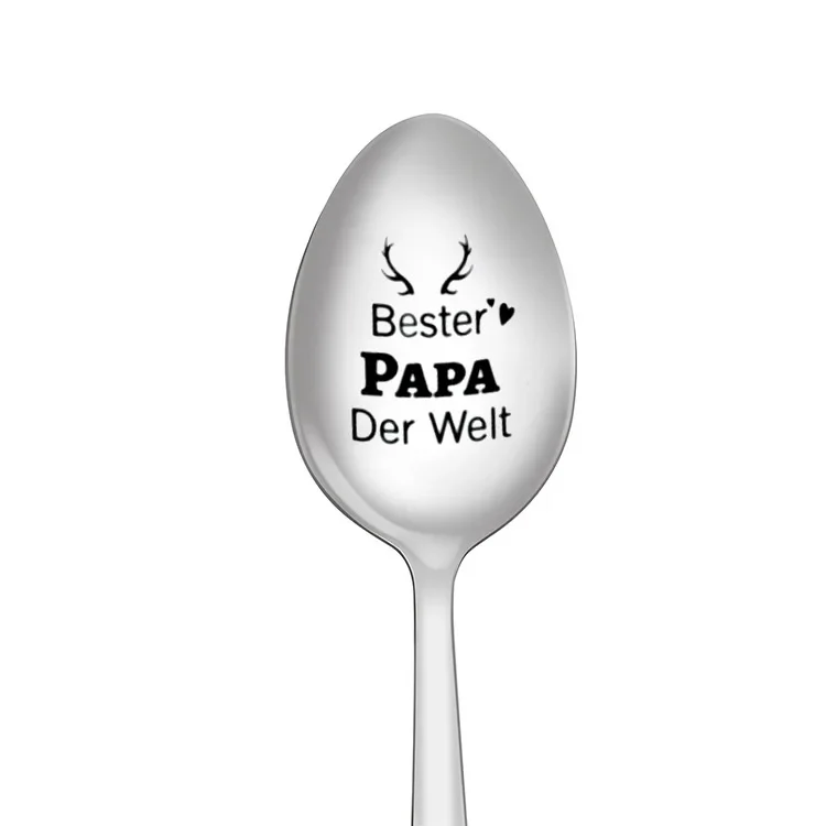 Stainless Steel Spoon Customizable Engraving Hotel Steakhouse Dining Utensils Cutlery For Business And Gifts