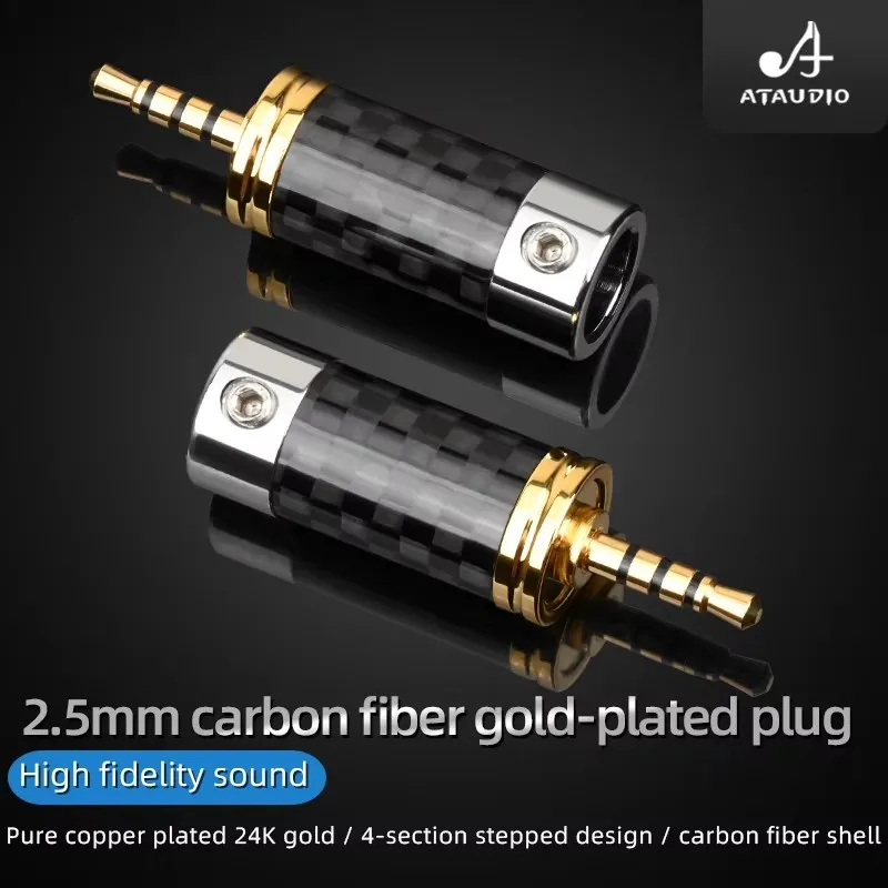 4pcs hifi 2.5mm Earphone Bend Plug Audio Jack 3/4 Poles Adapter HiFi Headphone Gold Plated Solder Wire Connector