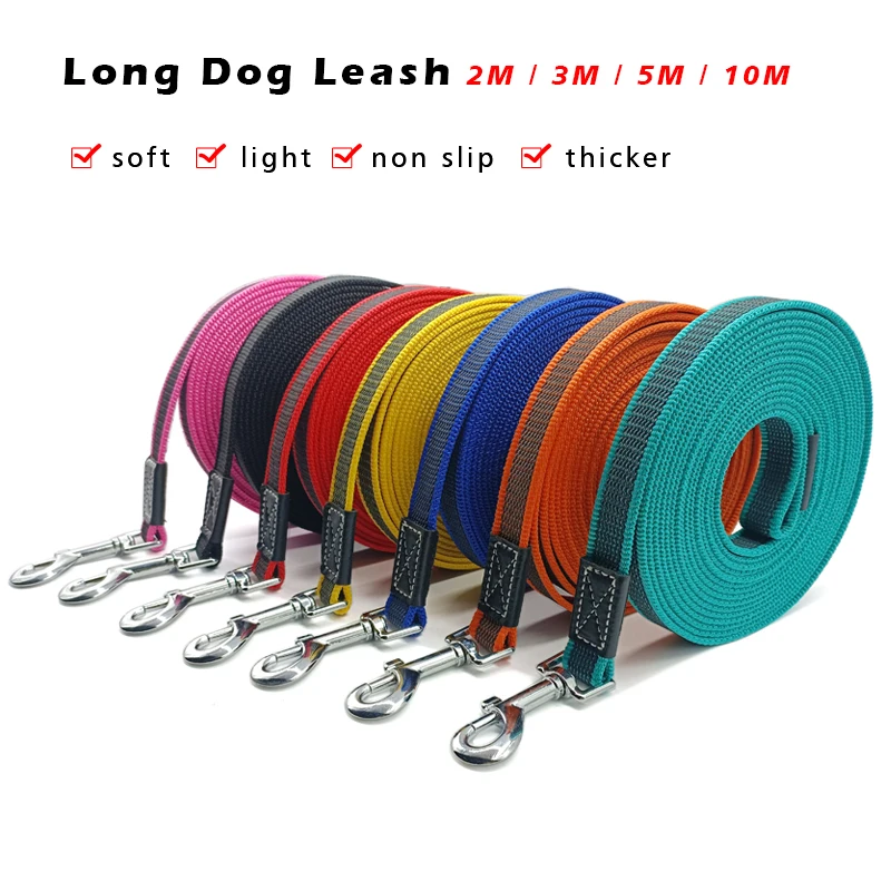 

Non Slip Dog Leash 2M 3M 5M 10M Small Big Pet Soft Light Lead Rope Black Traction Long Leashes 10 5 3 2 Meters Cat Accessories