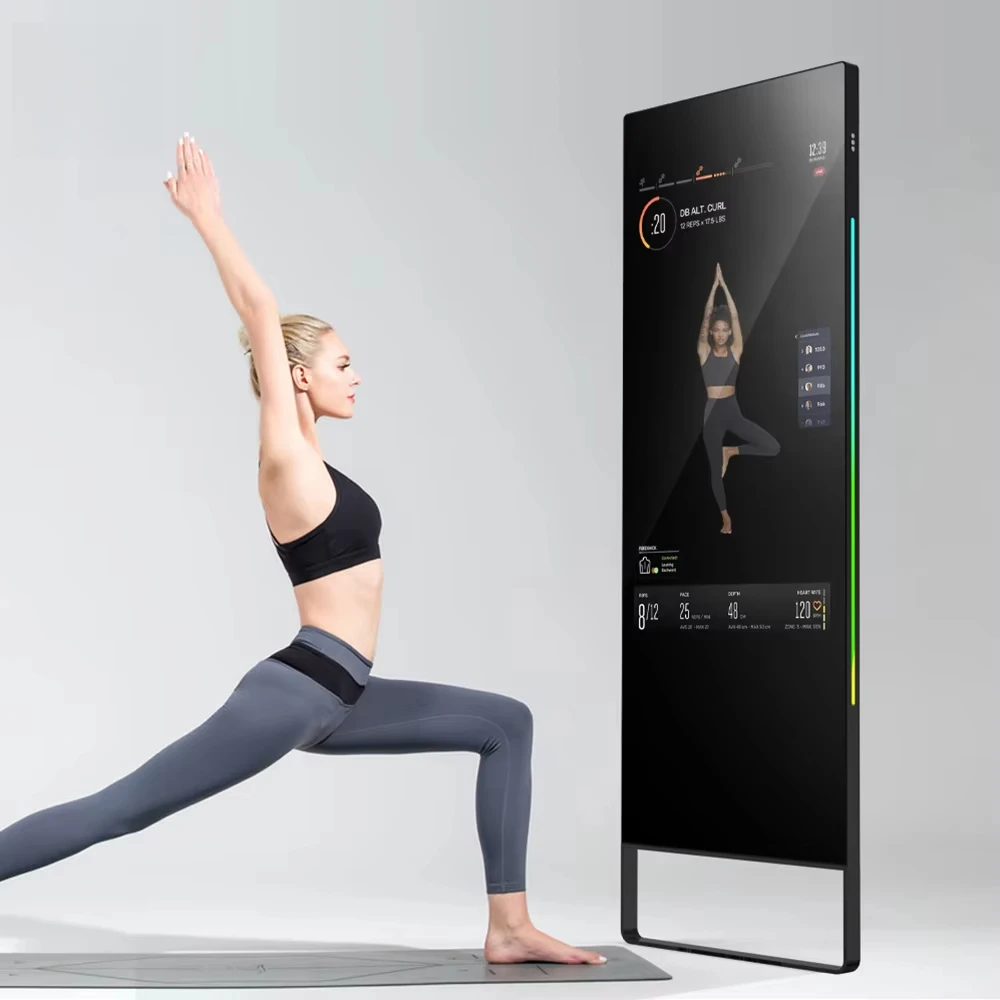 Long Interactive Workout Smart Home Trainer Electronic Glass Display Fitness Mirror for exercise