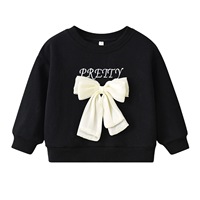 Girl Three-dimensional Bow Sweatshirt Fashion Casual Girl Pullover Spring And Autumn 3-10 Years Old Children Long Sleeve Top