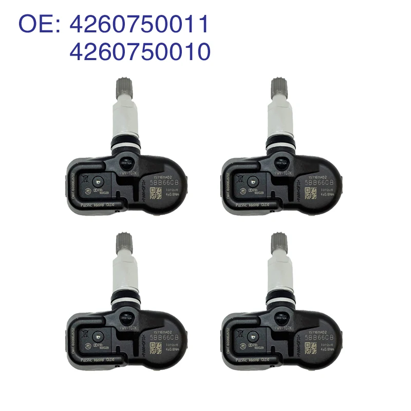 Sensor de presión de neumáticos TPMS 4260750010, 4 piezas, para 2005-2012 Lexus GS ES LS 42607-50010 PMV-107K 433MHz