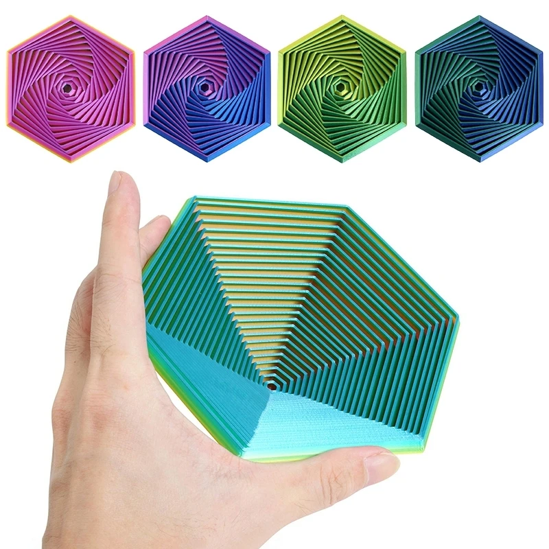 3D Printing Fractal Irritable Hexagon Decompression Tool Ornament Multiple Colors Children Transfiguration Toy Handicraft Gift