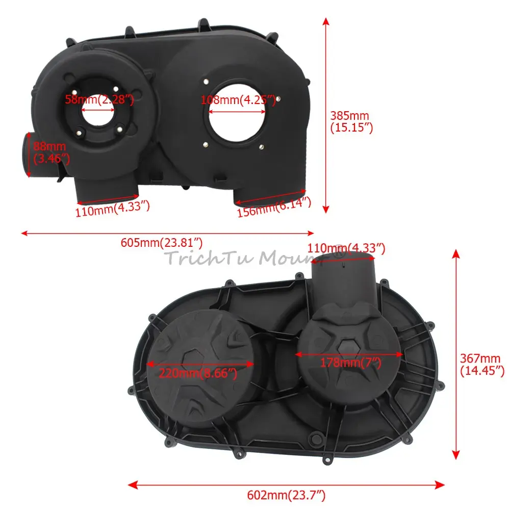For Can-Am Maverick X3 Max R RR 2017-2023 UTV Accessories Inner & Outer Clutch Housing Cover ABS Variator CVT Guard 1 Pair