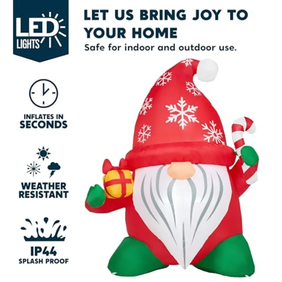 6 أقدام طويلة عيد الميلاد المطاطية الديكور في الهواء الطلق تفجير جنوم مع هدية قصب الحلوى عيد الميلاد ساحة المطاطية جنوم في الهواء الطلق #3