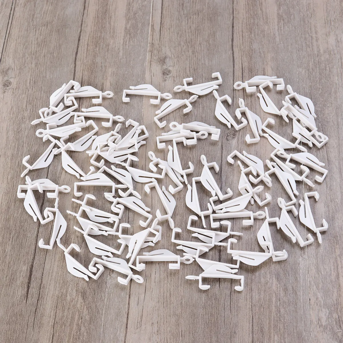 60Pcs Curtain Glider Hooks Curtain Rail Bracket Set Smooth Glide Lightweight Plastic Curtains Track Hardware Home