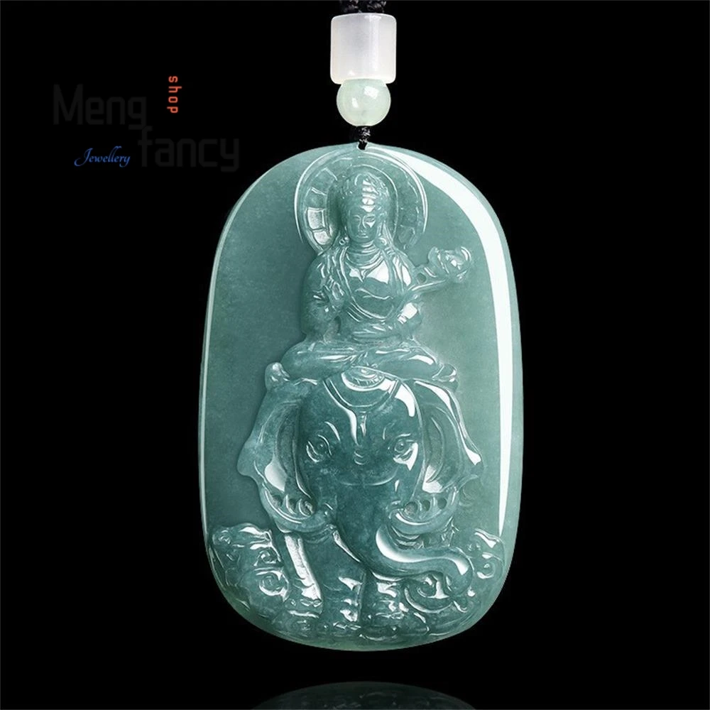 

Натуральный нефритовый кулон класса А с изображением Самантабхадры, Дракона и Змеи, оберег, модные ювелирные изделия, роскошные подарки на праздники