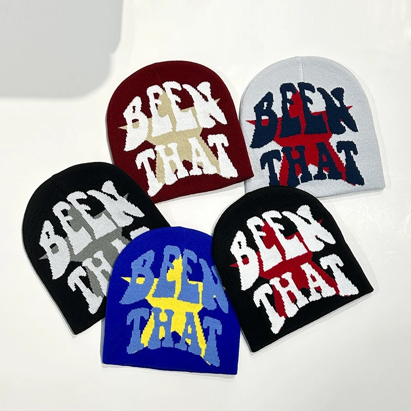 

New Knitting Beanies Hat Men Women Letter Paragraph Cap Y2k Warm Fashion Outdoor Hundred Take Cold Beanie Hat