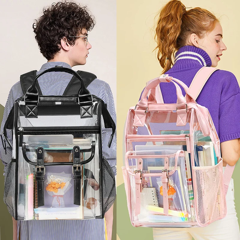 PVC Transparent Backpack with Large Capacity Waterproof Storage Bag Travel and Leisure Day bag Holiday Backpack Clear Bag