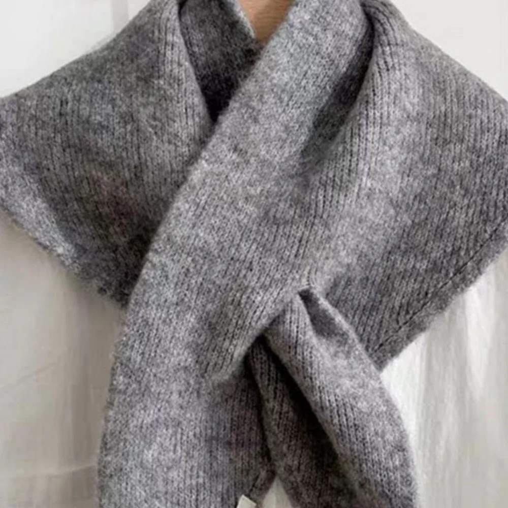 

Soft Fake Collar Knitted Warm Neck Protection Triangular Knitted Scarves Versatile Wraps Fashion Winter Decor Coldproof Shawl