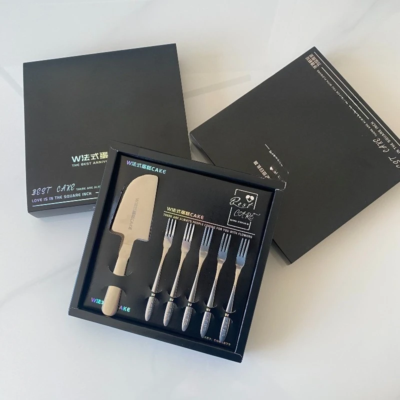French cake tableware stainless steel knives and forks seven-piece set of five