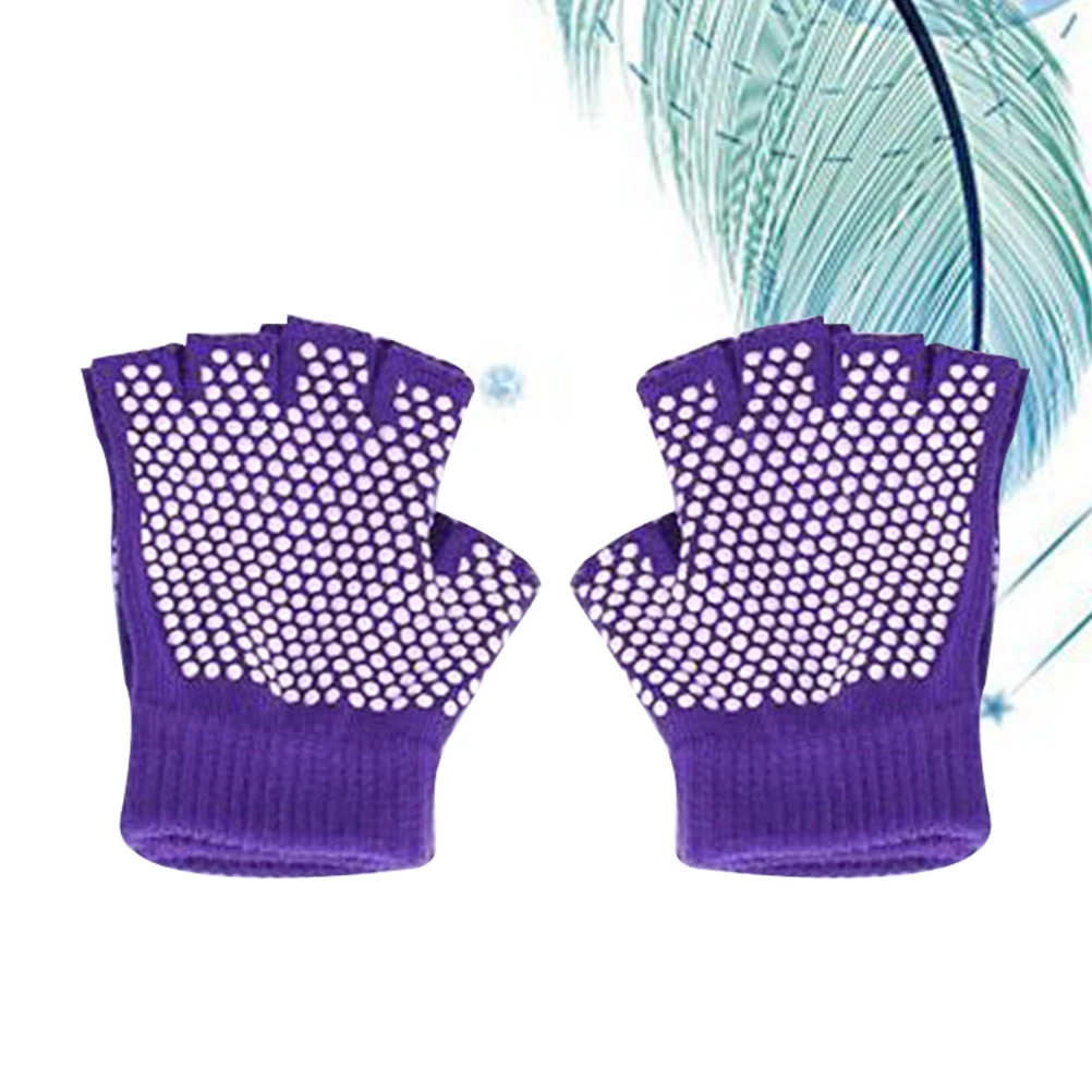 

Non-Slip Yoga Gloves Fingerless Grip Half Workout Cotton for Women Sporting