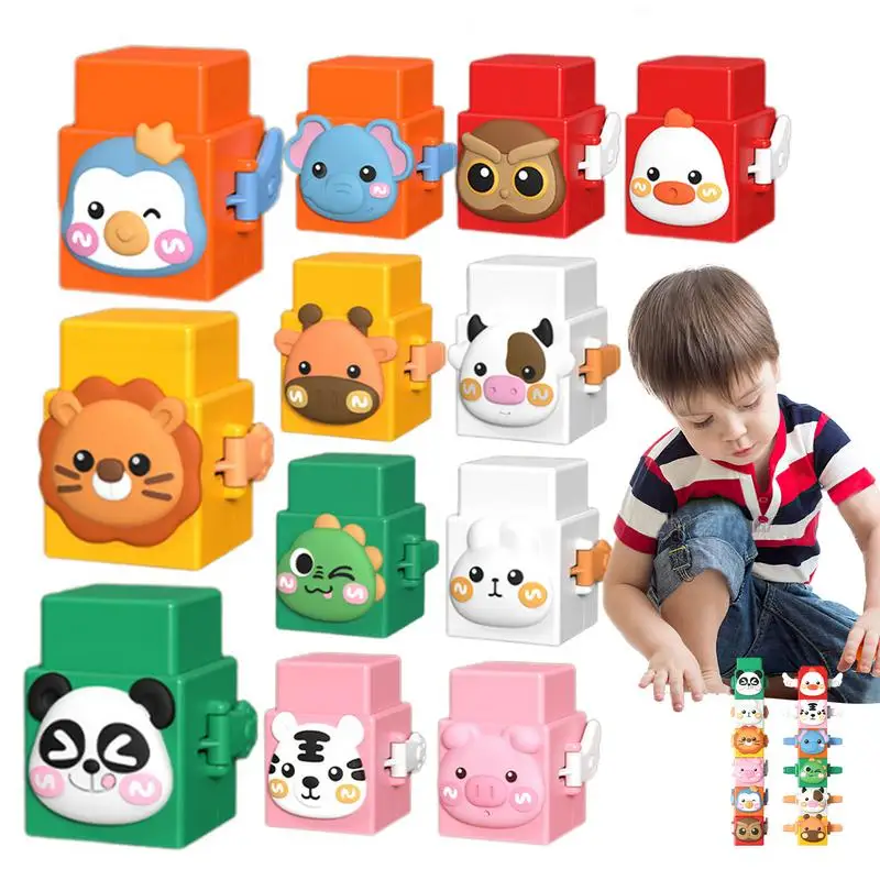 

Animal Stacking Cups Learning Building Animal Blocks Sorting And Stacking Toys Early Educational Balance Toy For Kids playing