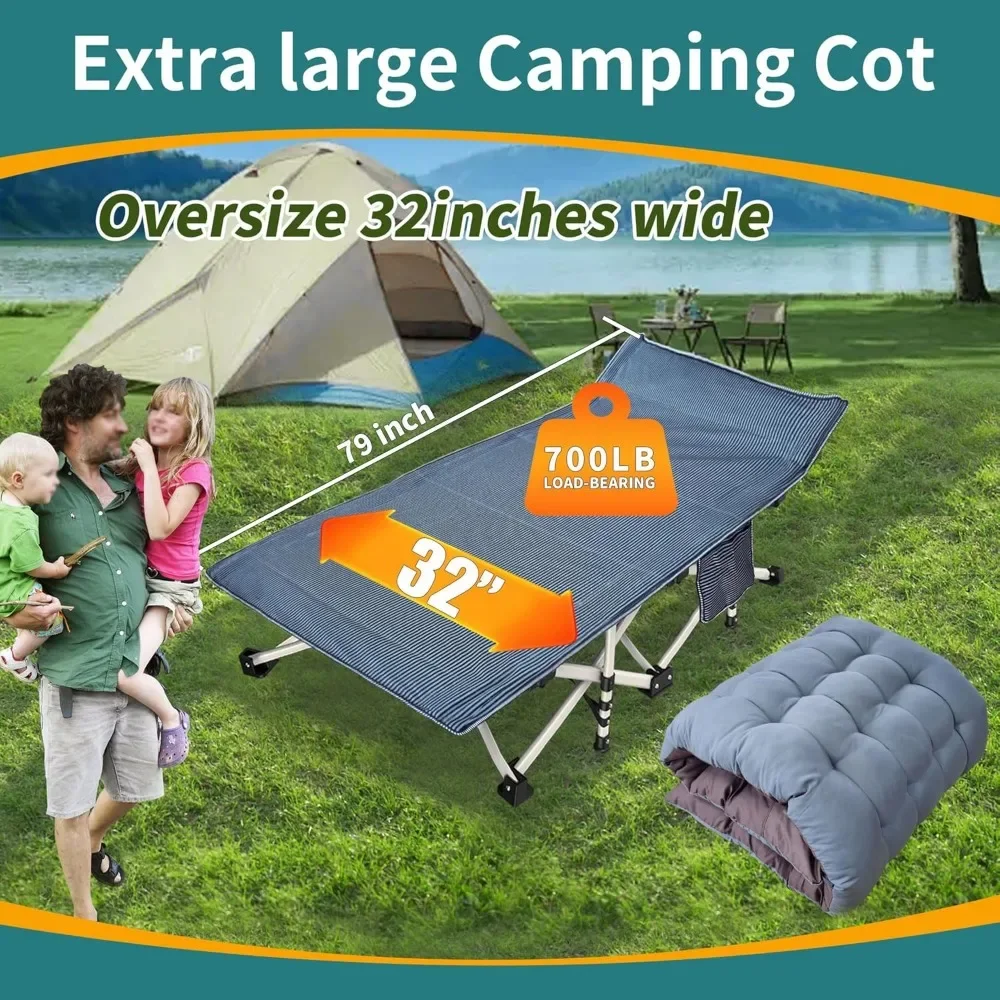 Matelas confortable pour adultes, lits Extra larges pour dormir, lit pliant, lit de Camping robuste avec sac de transport pour le bureau et la maison