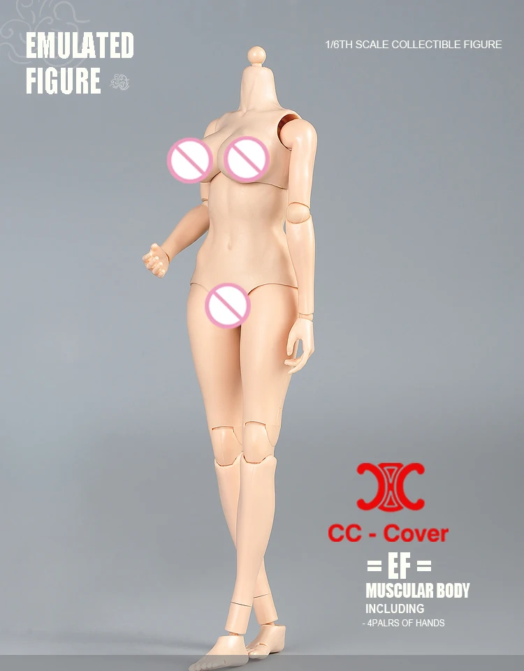1/6 여성 백인 태닝 중간 큰 가슴 슈퍼 유연한 세미 실리콘 바디 12인치 액션 피규어 인형 장난감 1:6 헤드 스컬프트 호환