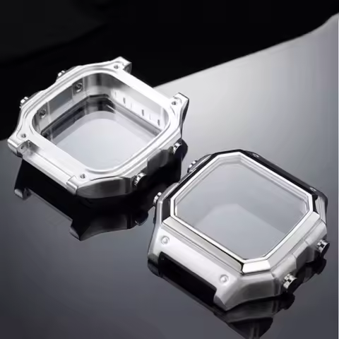 Modified AE1200 Stainless Steel Watch Case For Casio 3299 AE-1300WH Watch Case Metal Shell with Waterproof Ring Silver With Tool