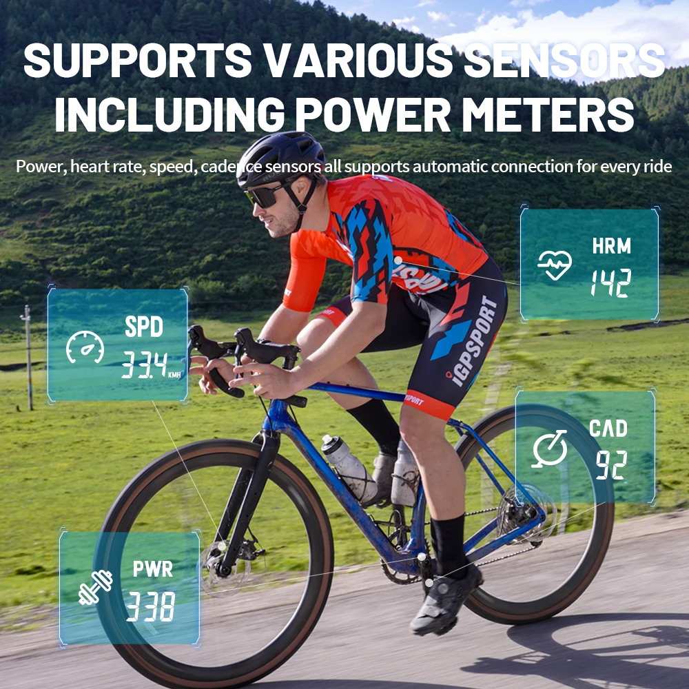 BSC100S igpsport ANT+ GPS jízdní kolo počítač jízdní cyklistika tachometru bezdrátový klínový řemen podpora powermeter vodotěsný ne- igs630