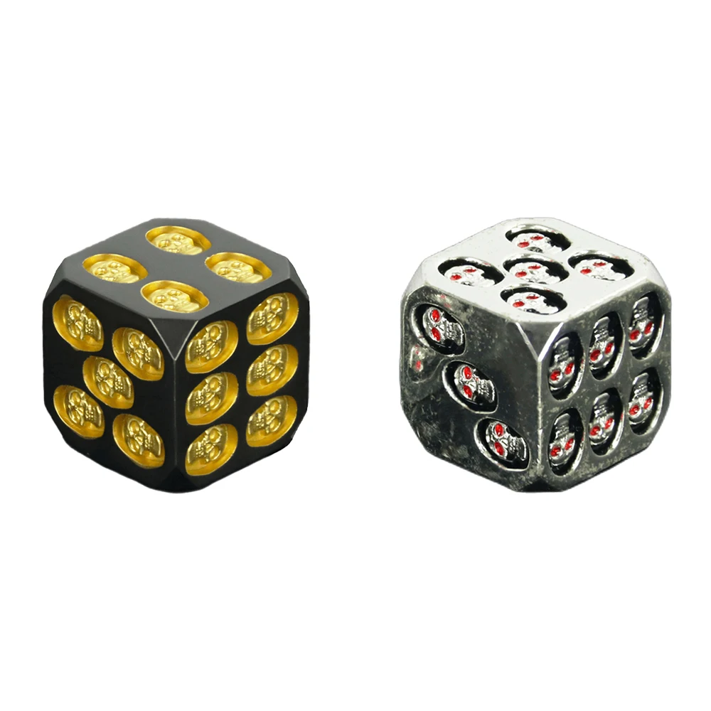 

Metal D6 Dice 2pcs Skull Dice for DND TRPG Entertainment Board Game