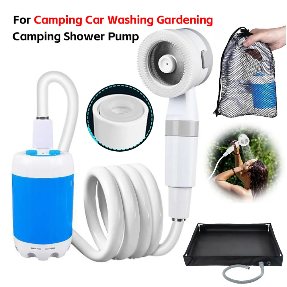 

Электрический насос для душа, перезаряжаемый уличный походный насос, портативный уличный распылитель для душа для кемпинга, мытья автомобиля, садоводства