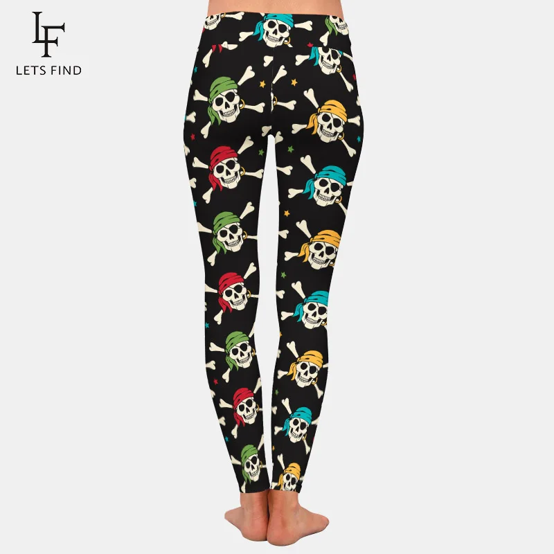 LETSFIND-mallas elásticas de cintura alta para mujer, Leggings con estampado Digital de piratas, Sexy, a la moda