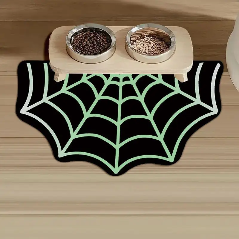VIKAMA Halloween Spider Web Alien Door Mat Anti Slip Doormat Spooky Scary Floor Mat Pet Mat Holiday Party Home Decor